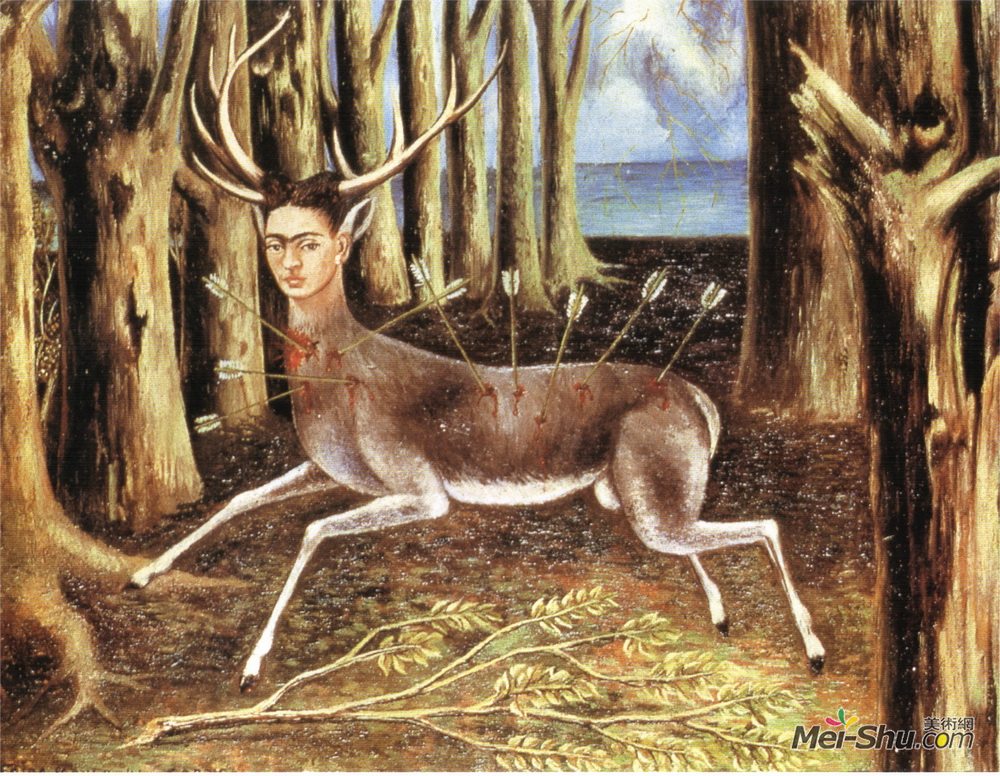 弗里达·卡洛(Frida Kahlo)高清作品《受伤的鹿》