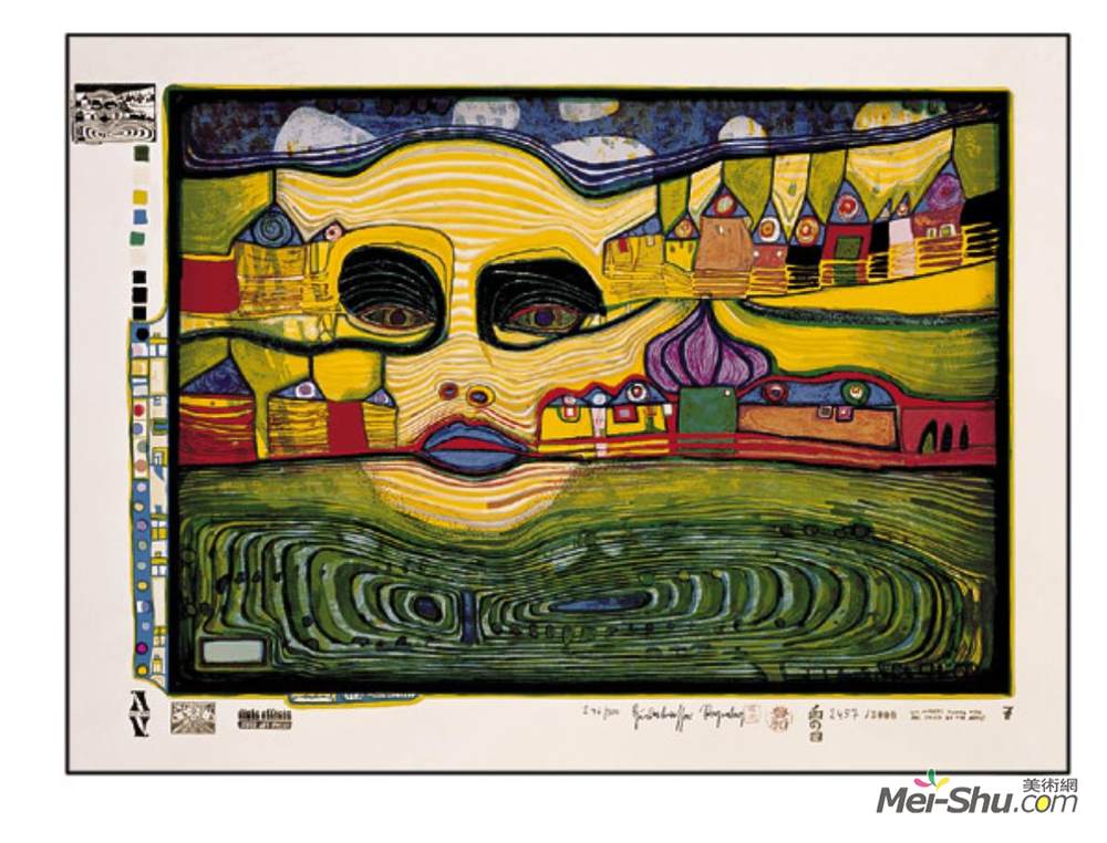 佛登斯列·汉德瓦萨(Friedensreich Hundertwasser)高清作品《691A  Irinaland Over the Balkans》