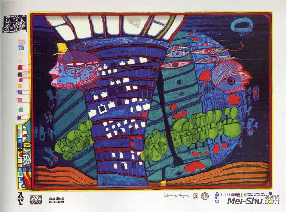 佛登斯列·汉德瓦萨(Friedensreich Hundertwasser)高清作品《650A Exodus Into Space》