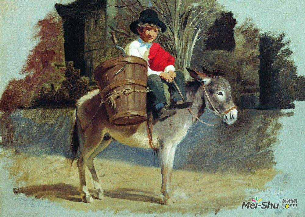 《骑在驴上的男孩》费奥多尔·布朗尼科夫(fyodor bronnikov)高清作品