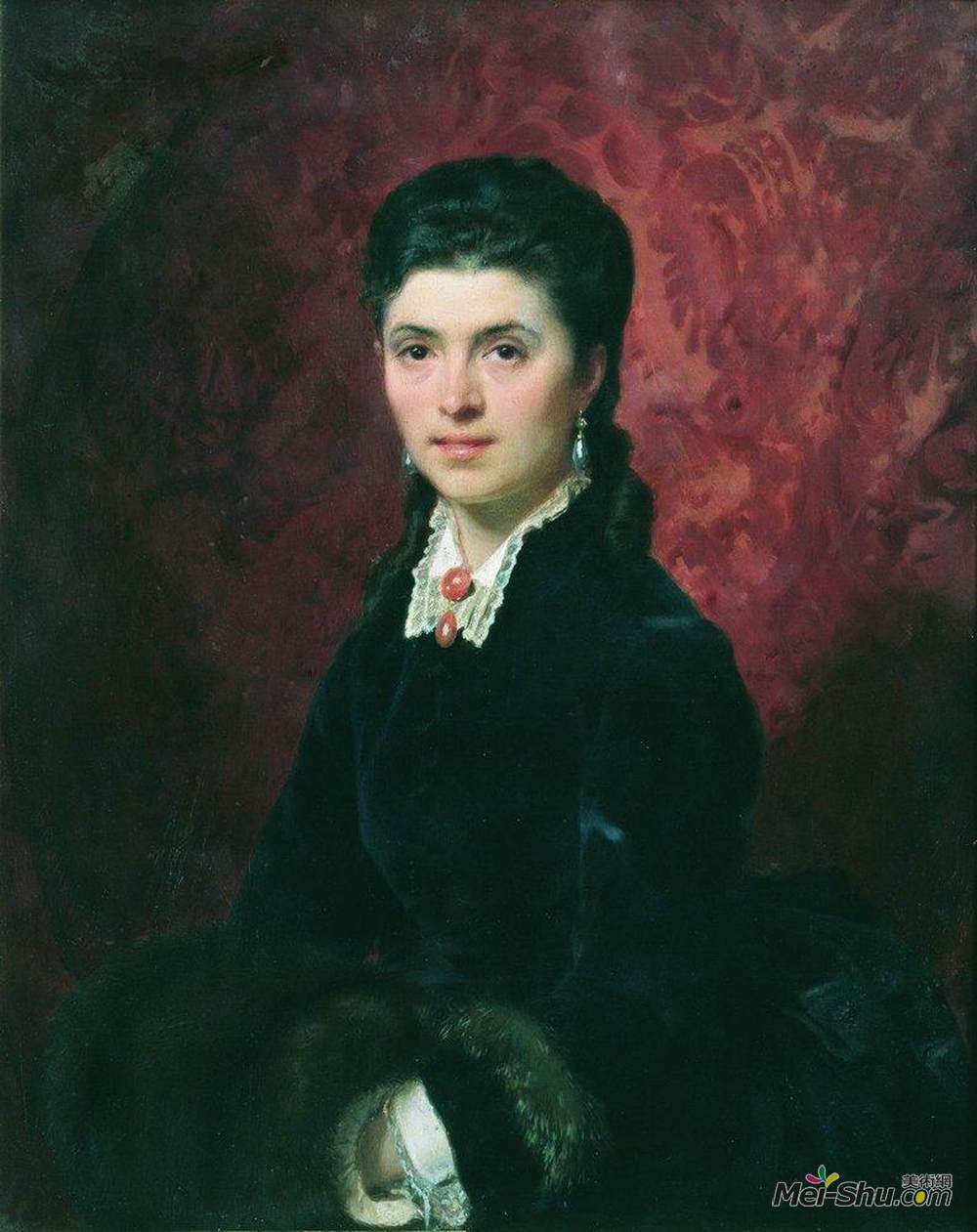 费奥多尔·布朗尼科夫(Fyodor Bronnikov)高清作品《Portrait of Elena Grigoriyevna Tolstaya》