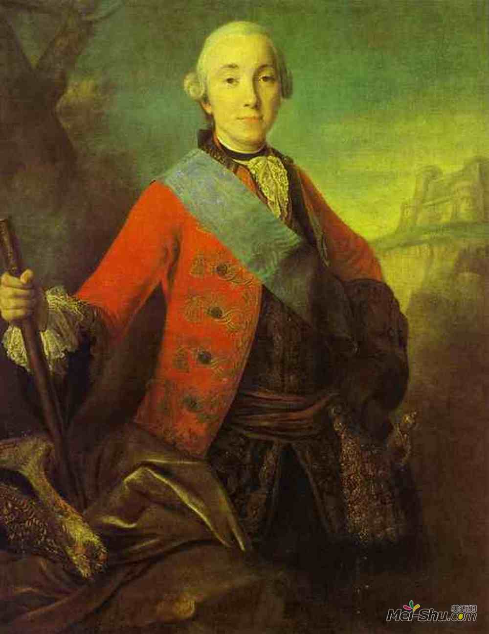 费奥多尔·罗科托夫(Fyodor Rokotov)高清作品《Portrait of Great Duke Peter Fedorovich, Later Emperor Peter》