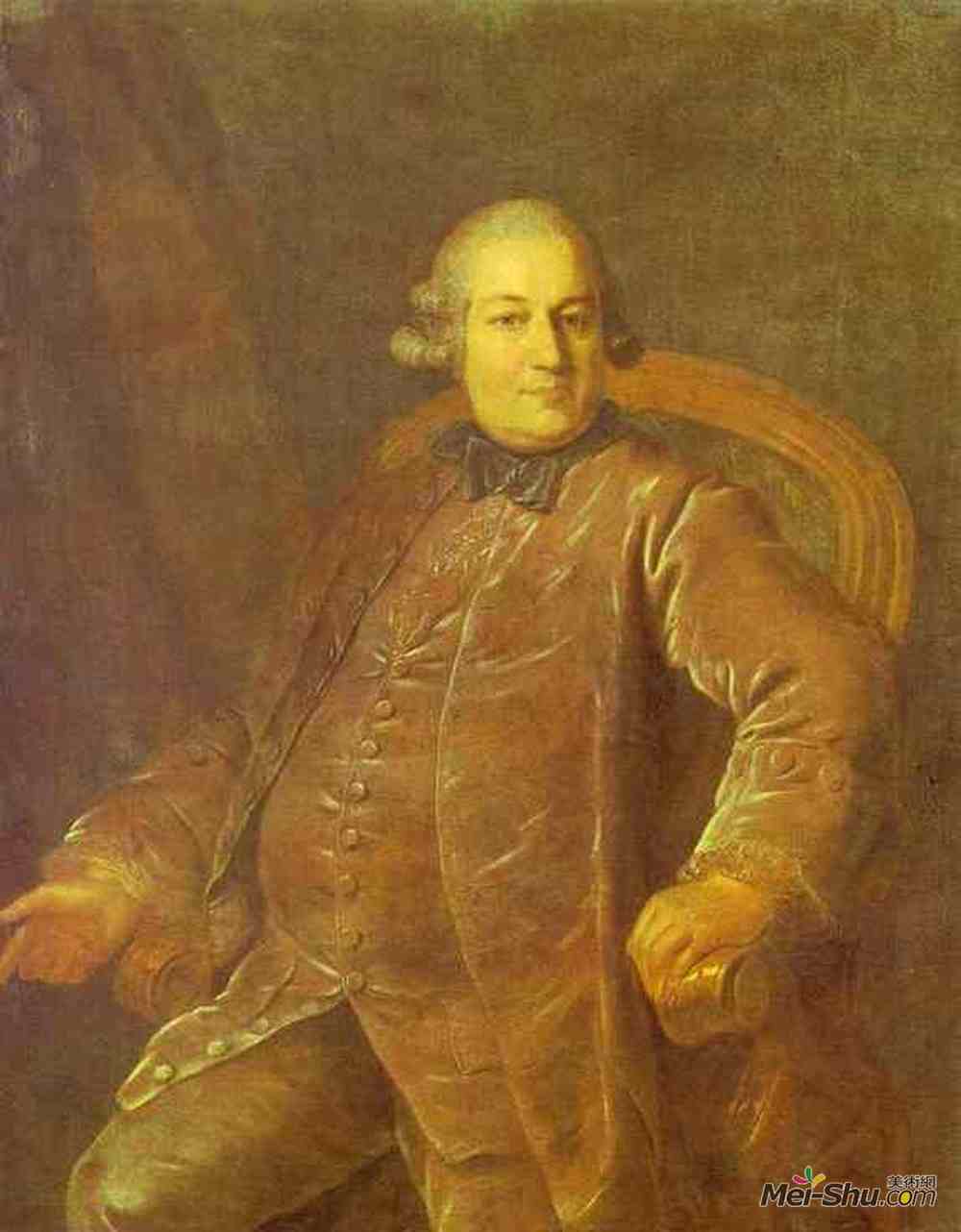 费奥多尔·罗科托夫(Fyodor Rokotov)高清作品《Portrait of P.I.Vyrubov》