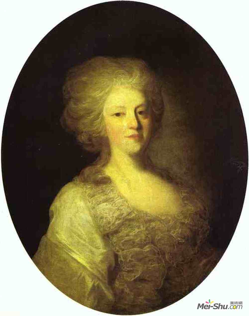 费奥多尔·罗科托夫(Fyodor Rokotov)高清作品《Portrait of Praskovya Nikolayevna Lanskaya》
