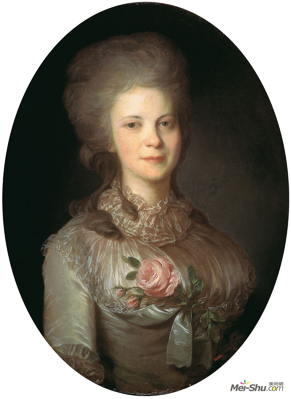 费奥多尔·罗科托夫(Fyodor Rokotov)高清作品《Portrait of Varvara Nikolaevna Surovceva》