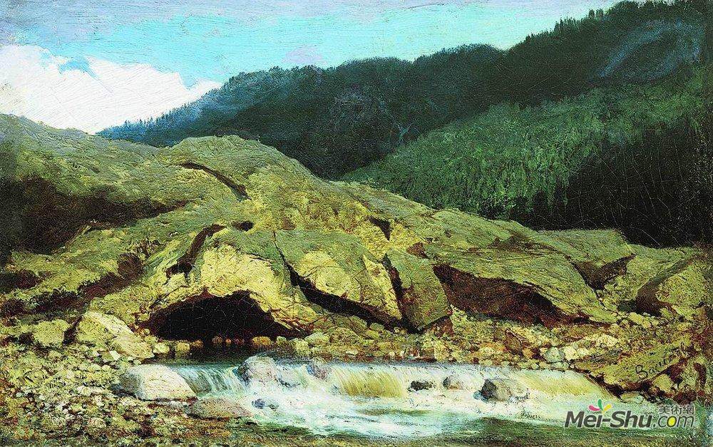 费奥多尔·瓦西里耶夫(Fyodor Vasilyev)高清作品《岩溪景观》