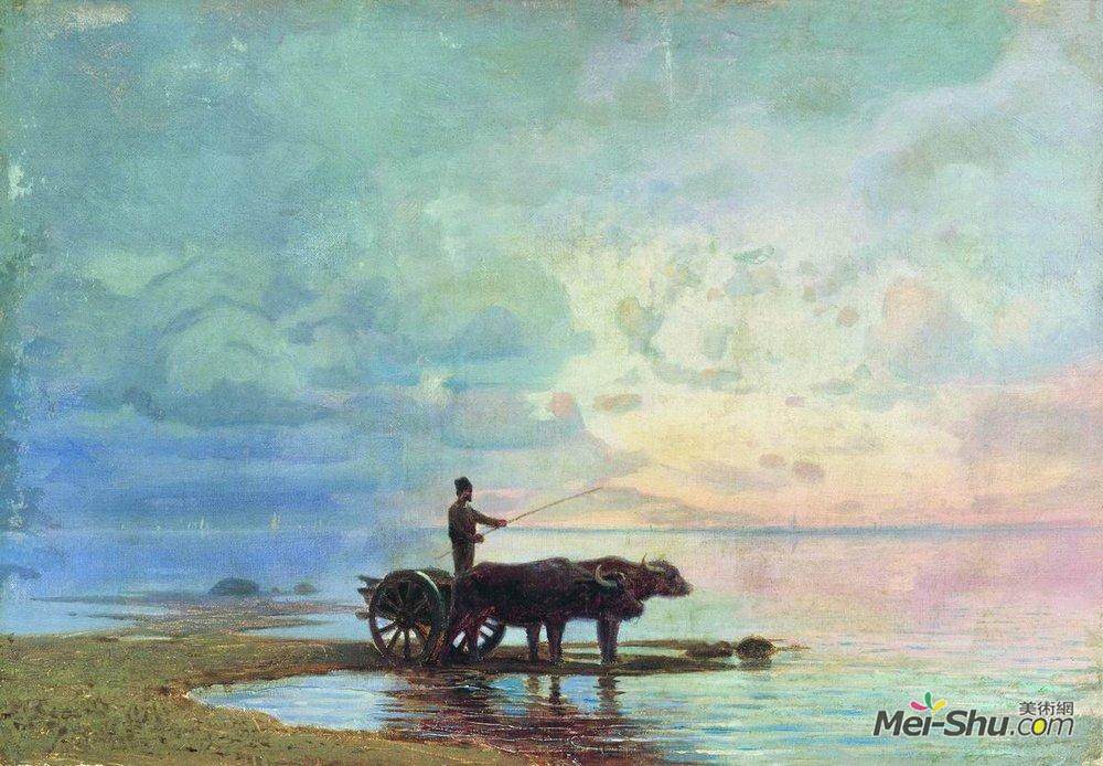 费奥多尔·瓦西里耶夫(Fyodor Vasilyev)高清作品《在海滩上》