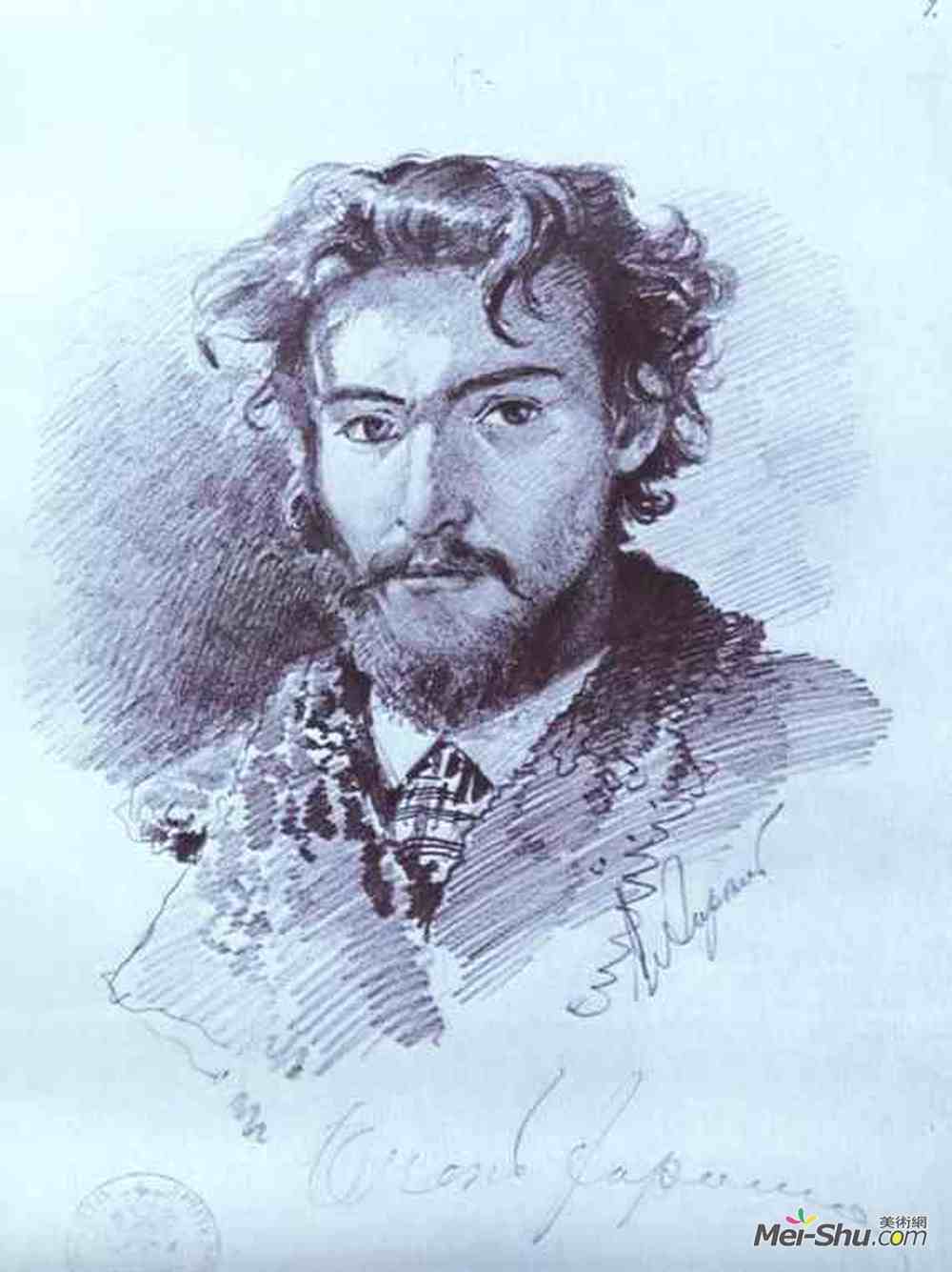 费奥多尔·瓦西里耶夫(Fyodor Vasilyev)高清作品《自画像》