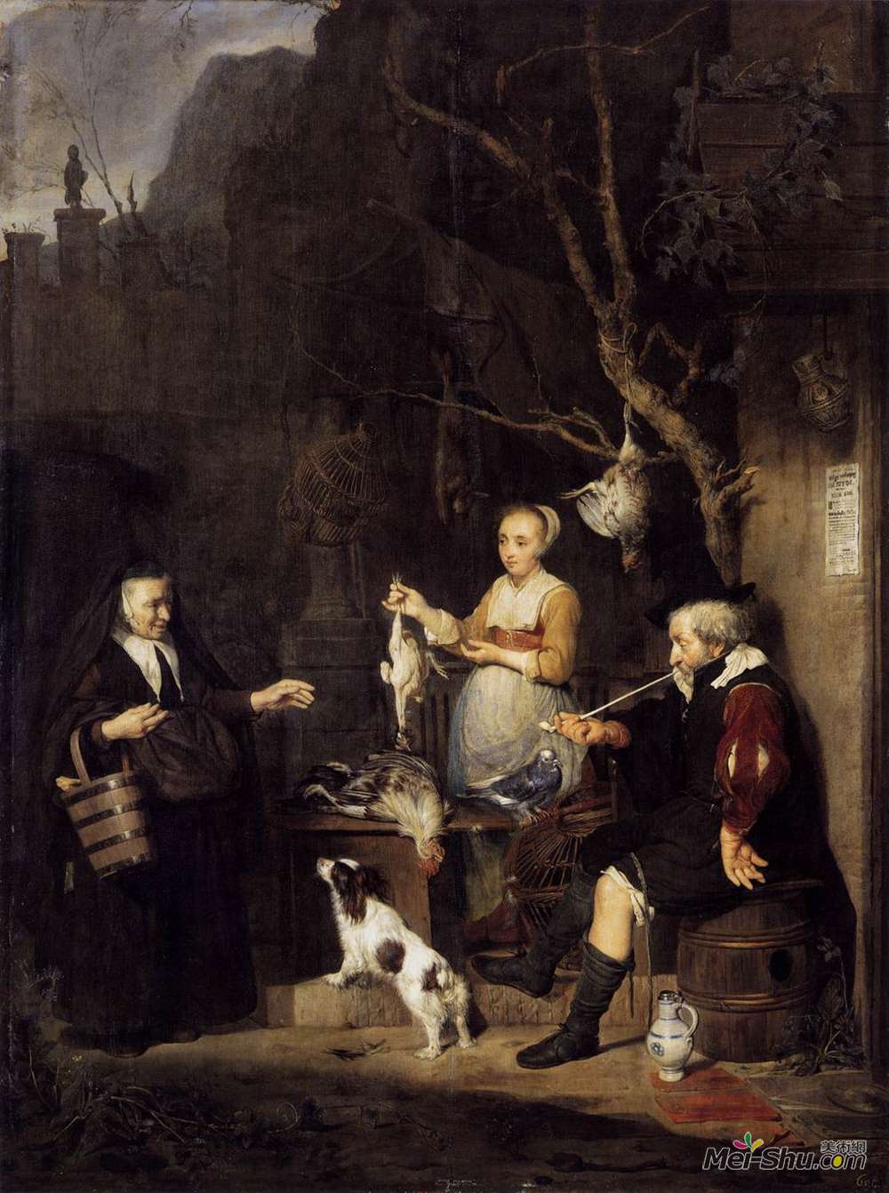 哈布里尔·梅曲(Gabriel Metsu)高清作品《家禽女》
