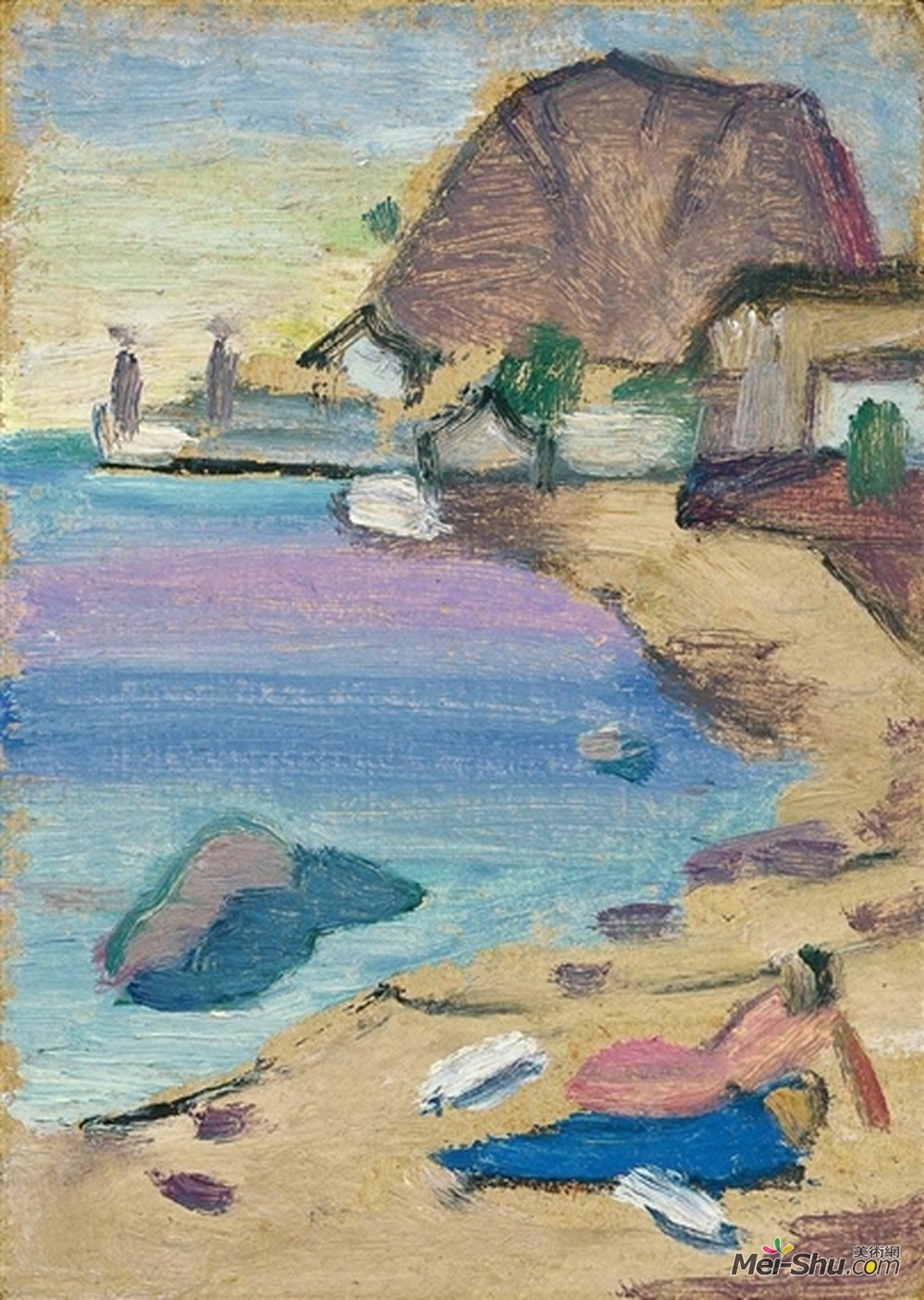 加布里埃尔·穆特(Gabriele Munter)高清作品《AM STRAND (S&?DFRANKREICH)》