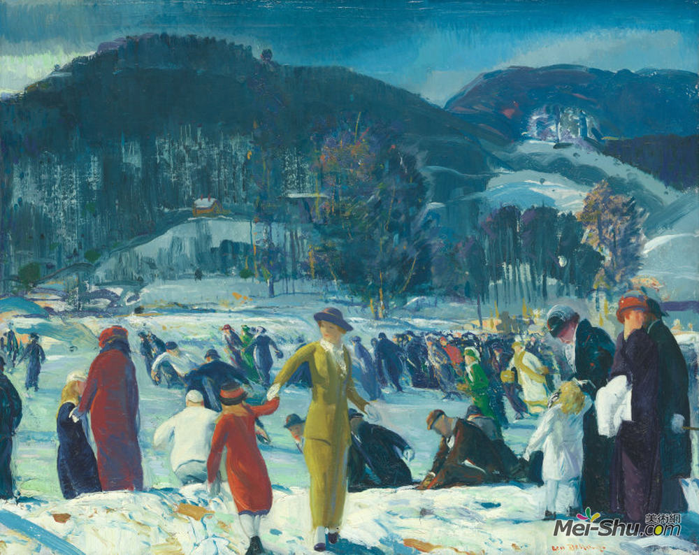 乔治·贝洛斯(George Bellows)高清作品《冬天的爱》