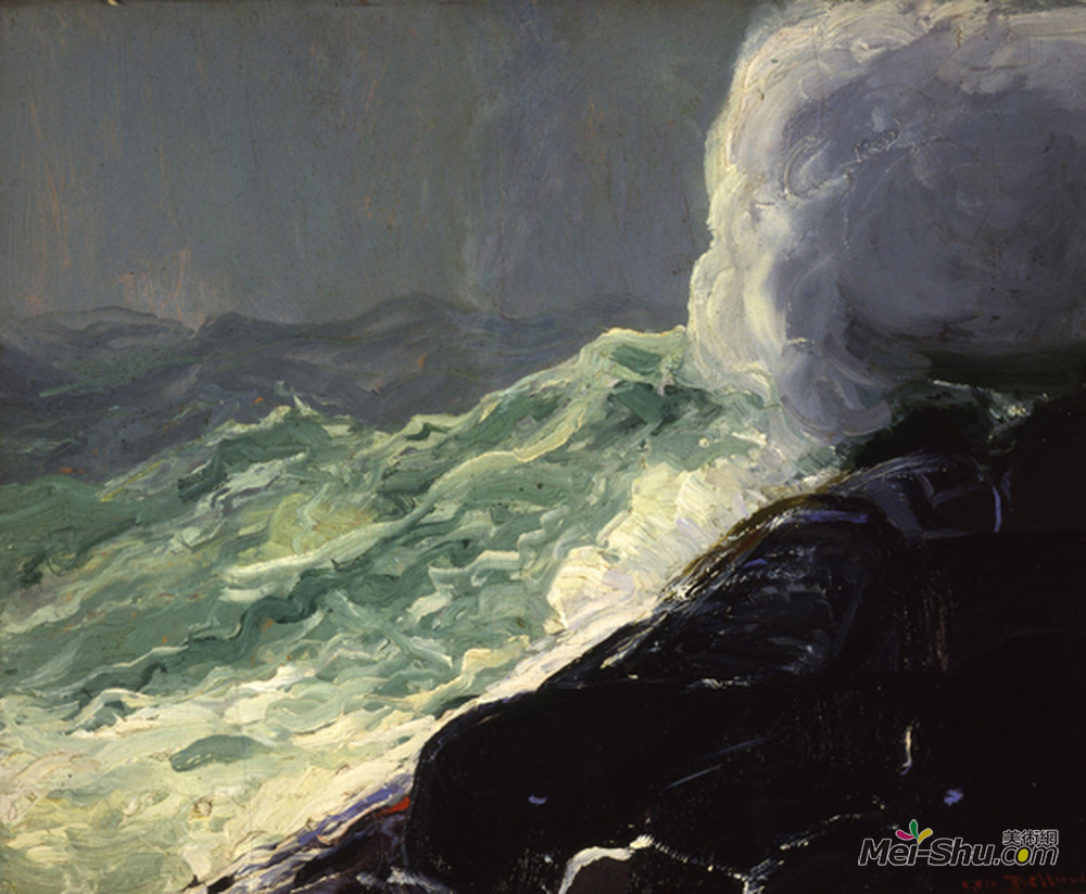乔治·贝洛斯(George Bellows)高清作品《搅动与断裂》