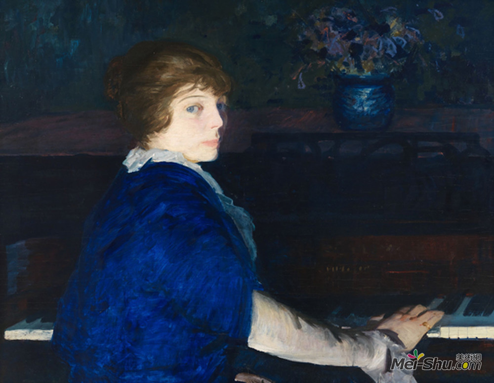 乔治·贝洛斯(George Bellows)高清作品《艾玛钢琴》
