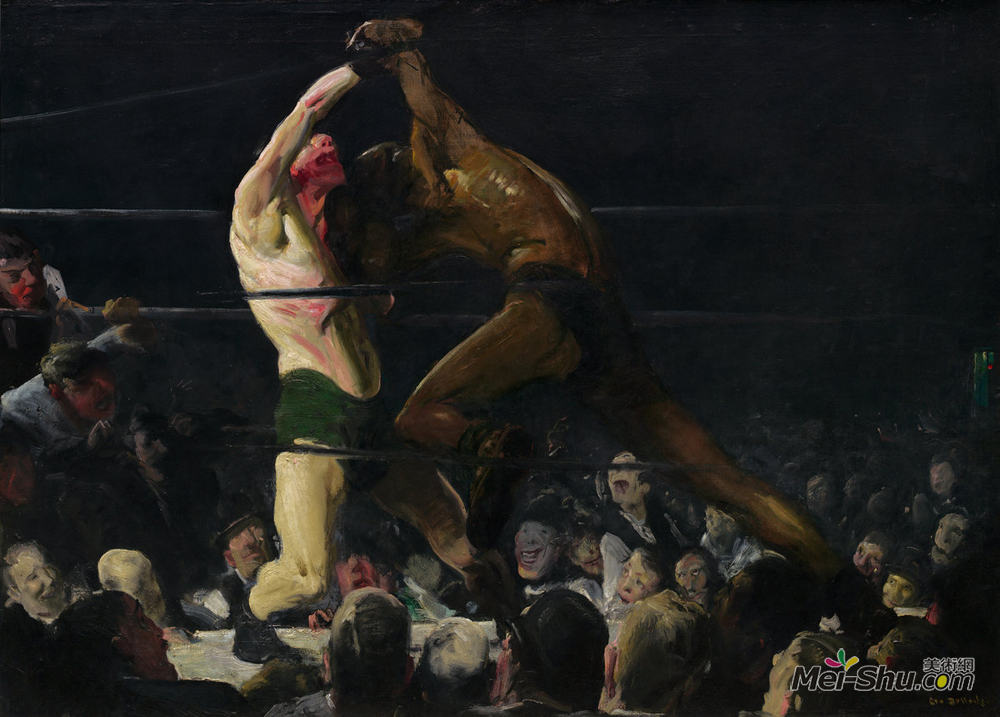 乔治·贝洛斯(George Bellows)高清作品《这个俱乐部的两个成员》