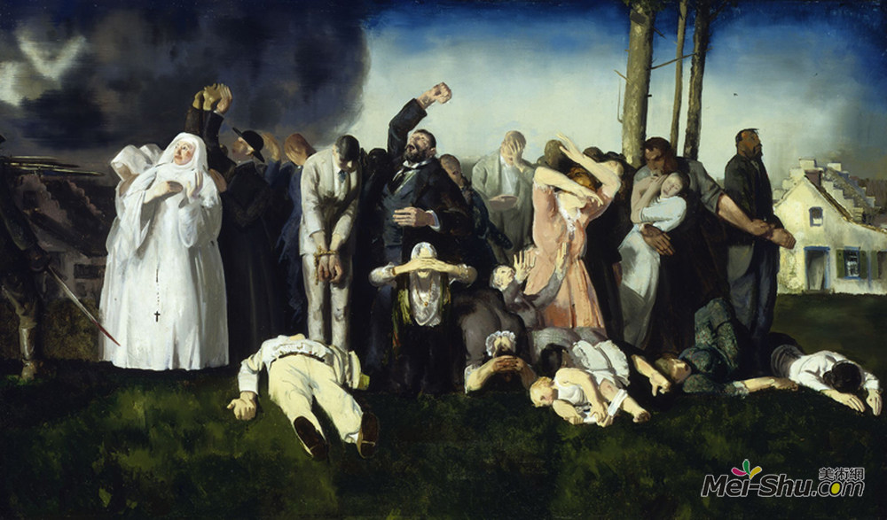 乔治·贝洛斯(George Bellows)高清作品《迪南大屠杀》