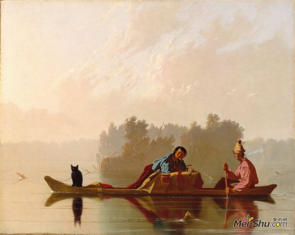 乔治·迦勒宾·宾汉姆(George Caleb Bingham)高清作品《毛皮贸易商下降密苏里州》