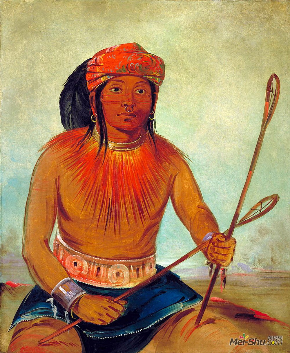 乔治·卡特林(George Catlin)高清作品《Tul-lock-chísh-ko, Drinks the Juice of the Stone (C》