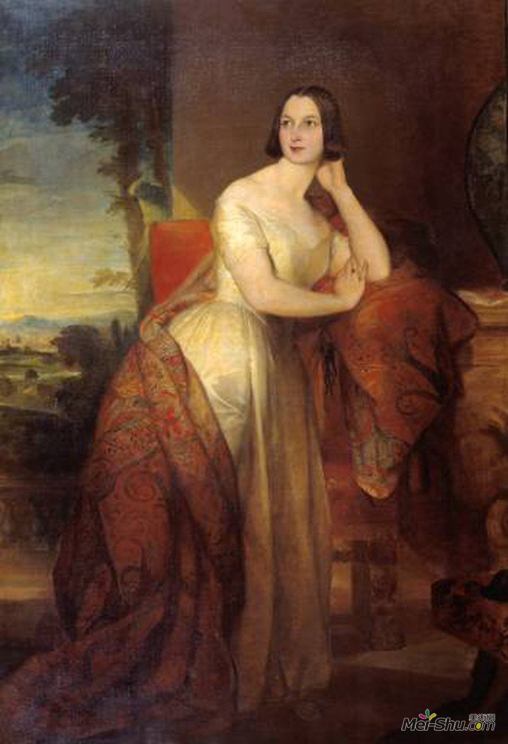 乔治·费德里科·沃茨(George Frederick Watts)高清作品《奥古斯塔，卡斯尔敦夫人》
