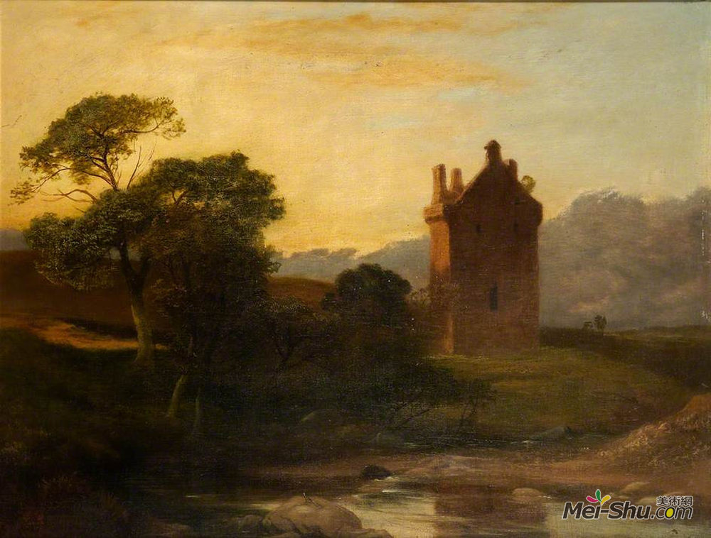 乔治·哈维(George Harvey)高清作品《Invermark Castle, Forfarshire》