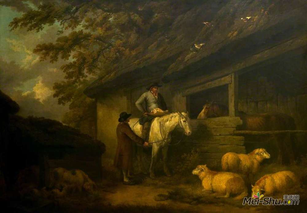 乔治·默兰德(George Morland)高清作品《讨价还价》