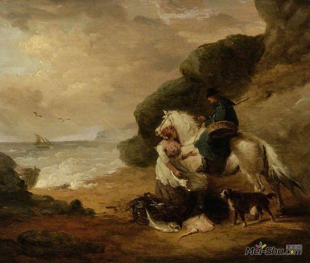 乔治·默兰德(George Morland)高清作品《买鱼》