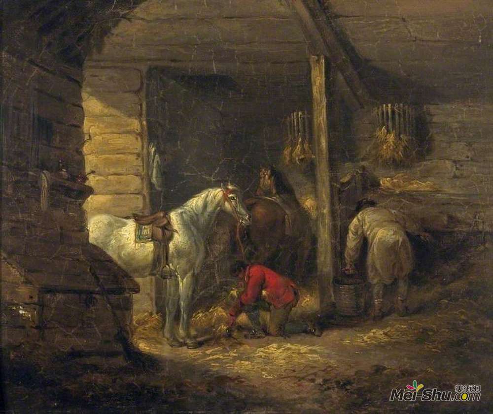 乔治·默兰德(George Morland)高清作品《稳定场景》