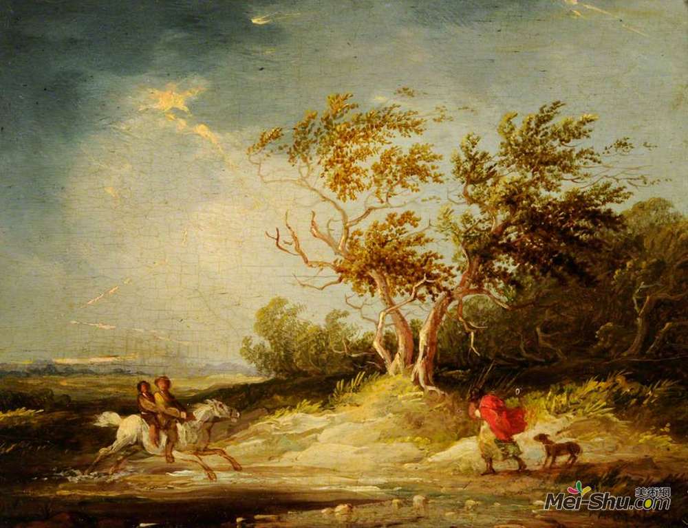 乔治·默兰德(George Morland)高清作品《即将来临的风暴》