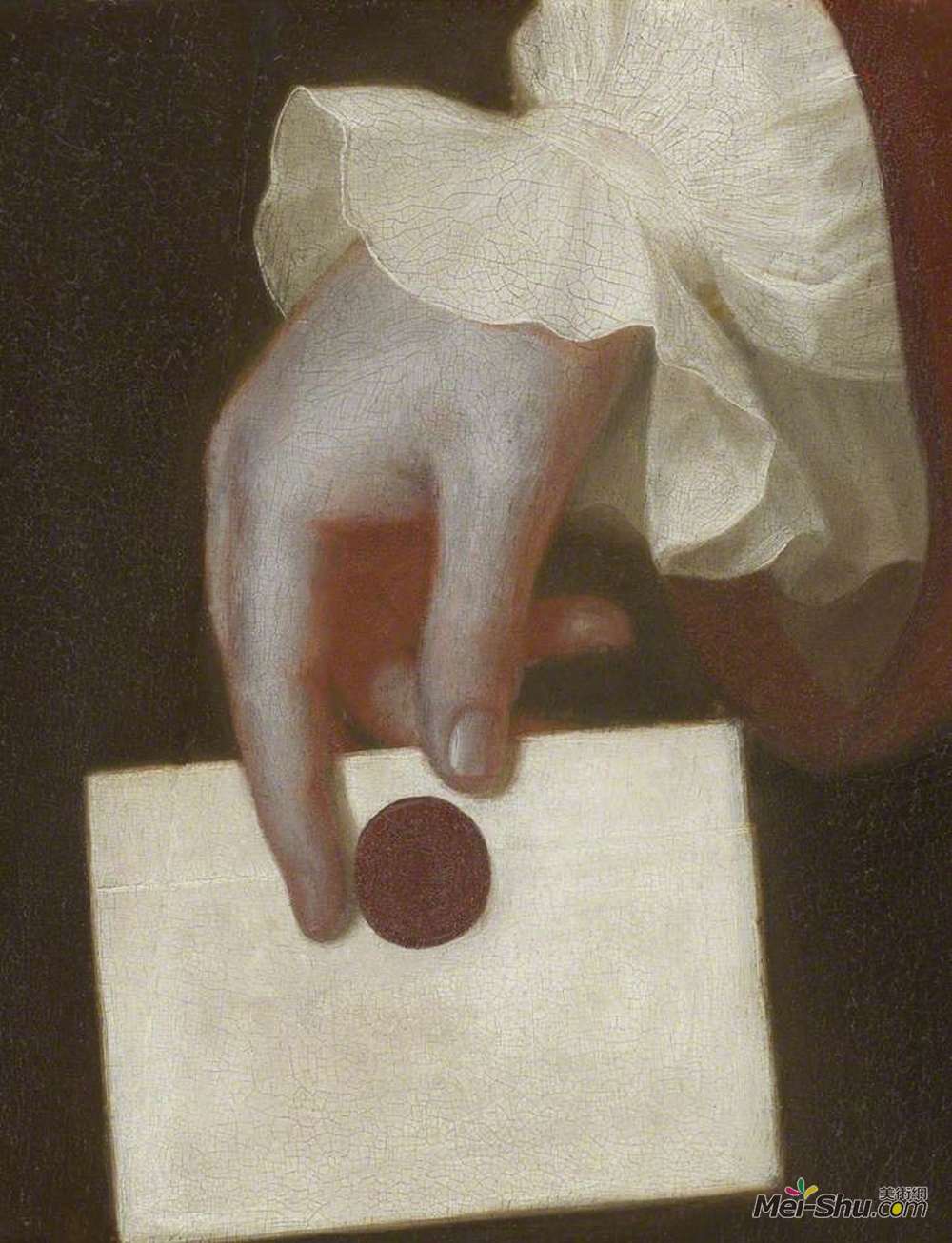 乔治·罗姆尼(George Romney)高清作品《一只手拿着一封信》