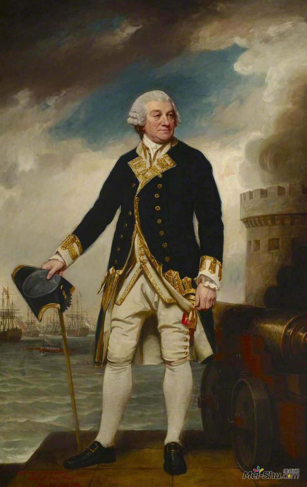 乔治·罗姆尼(George Romney)高清作品《Admiral Sir Francis Geary (1709–1796)》