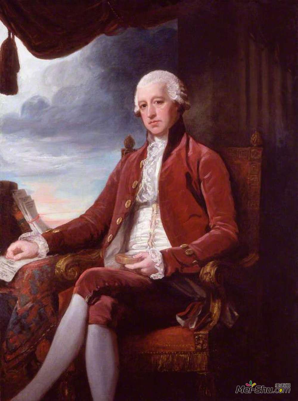 乔治·罗姆尼(George Romney)高清作品《查尔斯詹金森，利物浦的第一伯爵》
