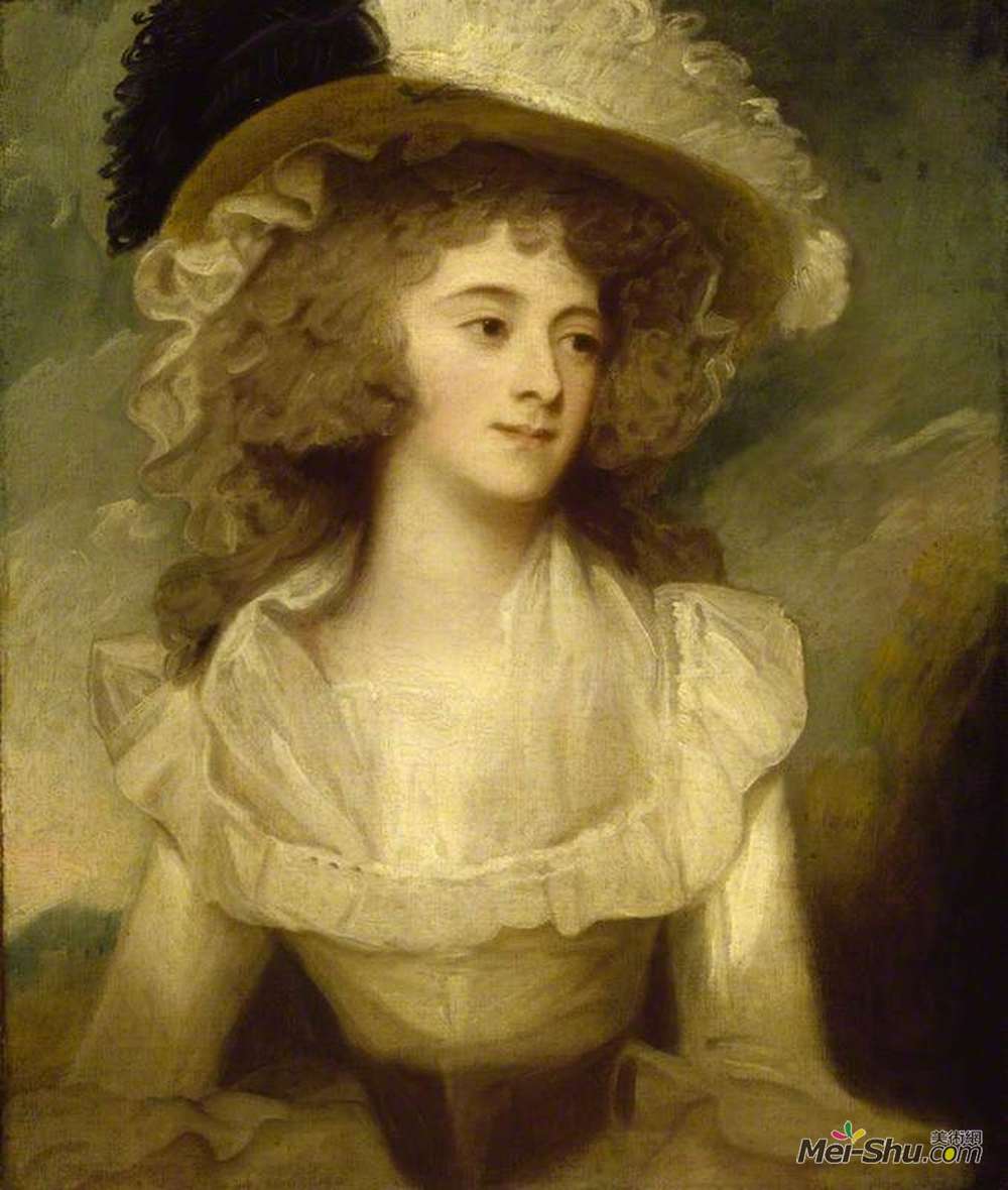 乔治·罗姆尼(George Romney)高清作品《Sarah Ley, Mrs Richard Tickell (1770–after 1817)》