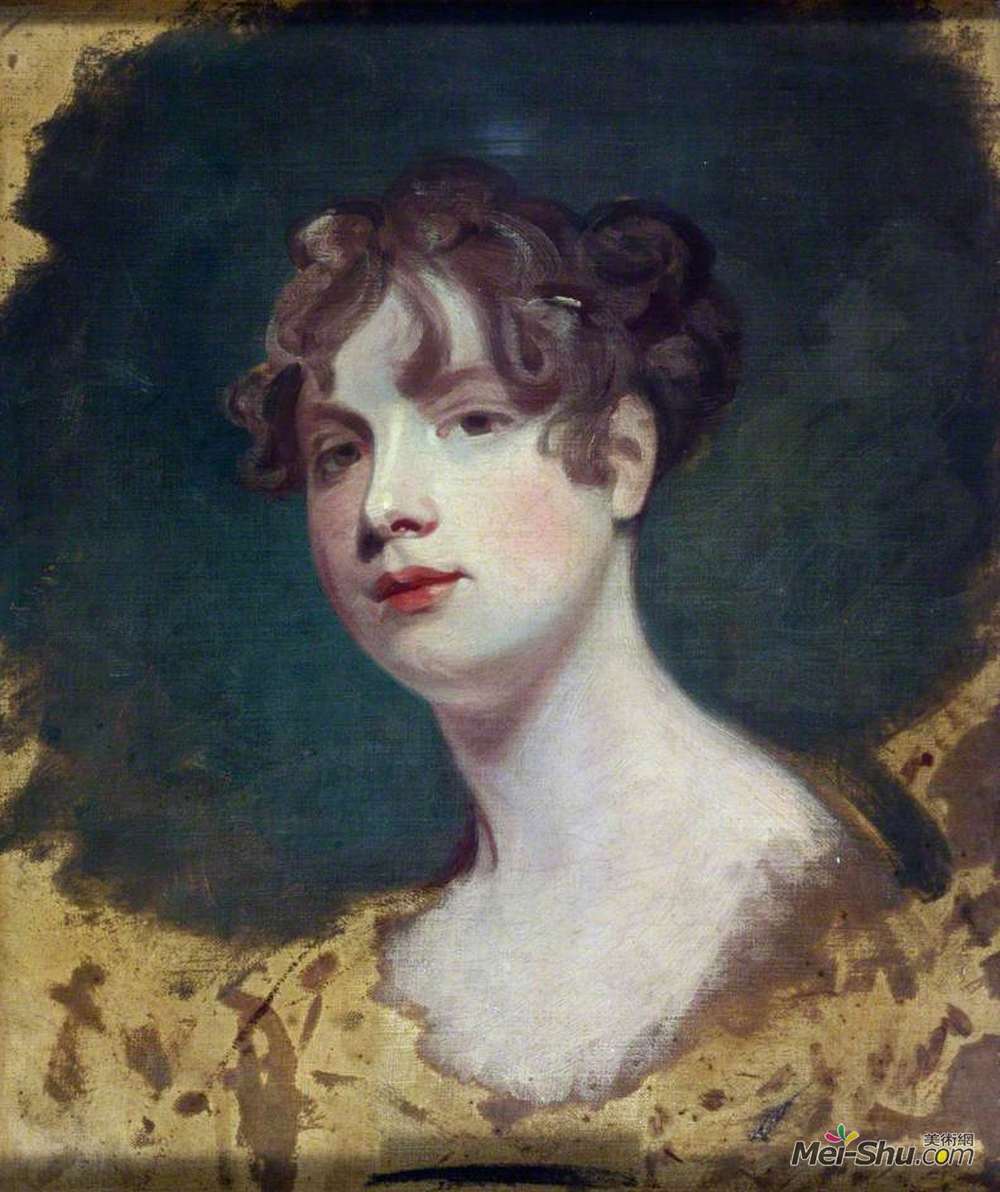 乔治·罗姆尼(George Romney)高清作品《女性头部素描》