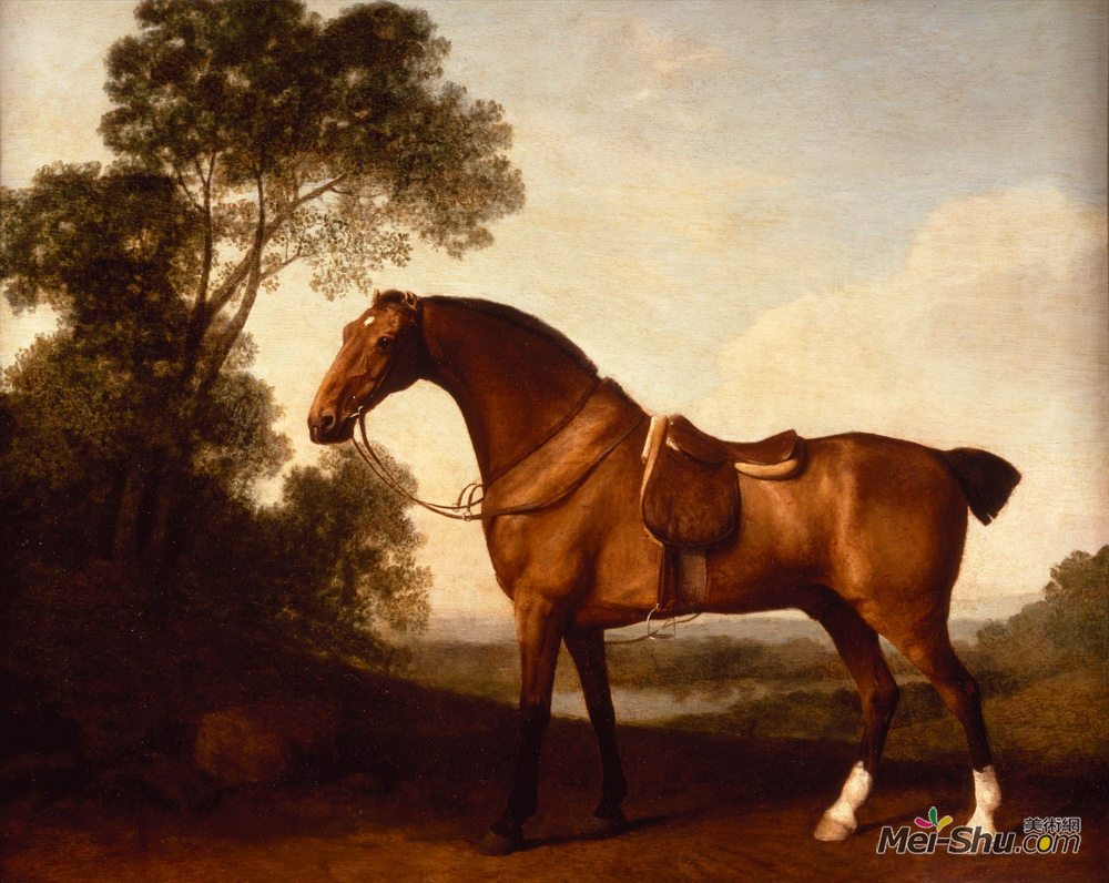 乔治·斯塔布斯(George Stubbs)高清作品《有鞍的海湾猎人》