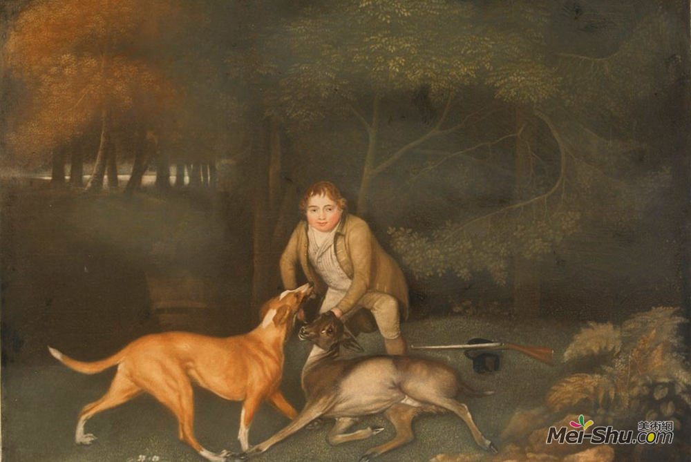 乔治·斯塔布斯(George Stubbs)高清作品《弗里曼，克拉伦登伯爵的猎人，有一个》