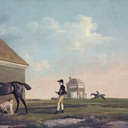 乔治·斯塔布斯(George Stubbs)高清作品:Gimcrack on Newmarket Heath, with a Trainer, a Stable lad,