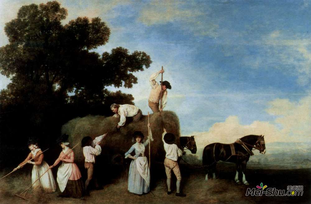 乔治·斯塔布斯(George Stubbs)高清作品《干草制造机》