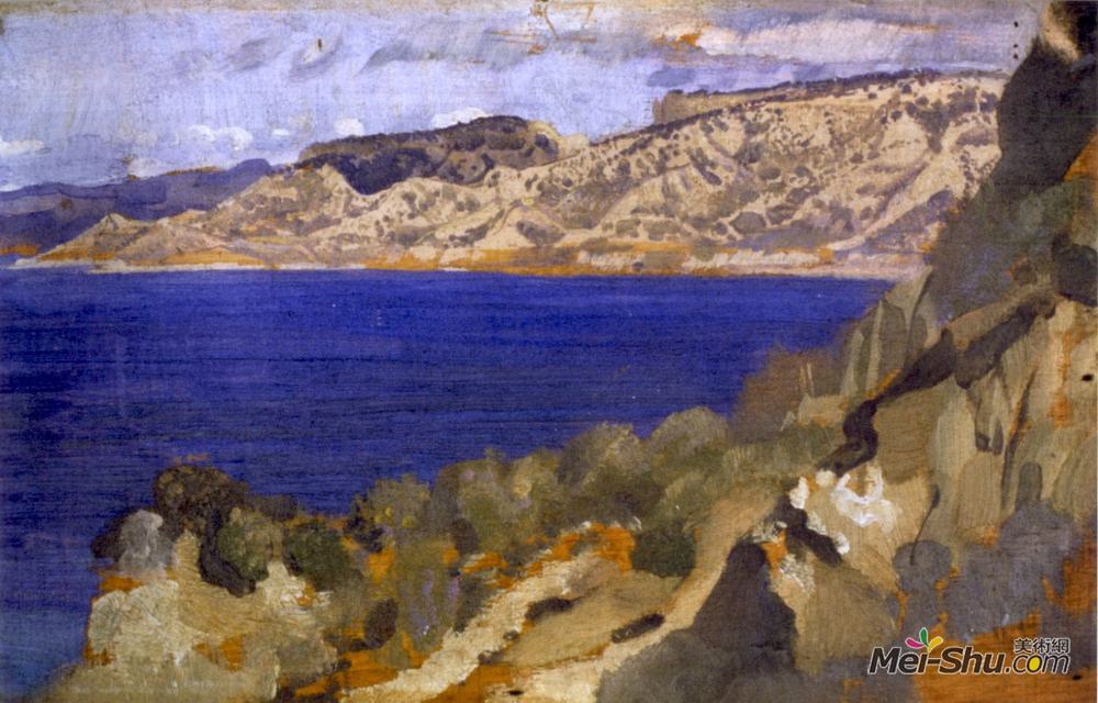 乔治华盛顿兰伯特(George Washington Lambert)高清作品《Anzac from Gaba Tepe》