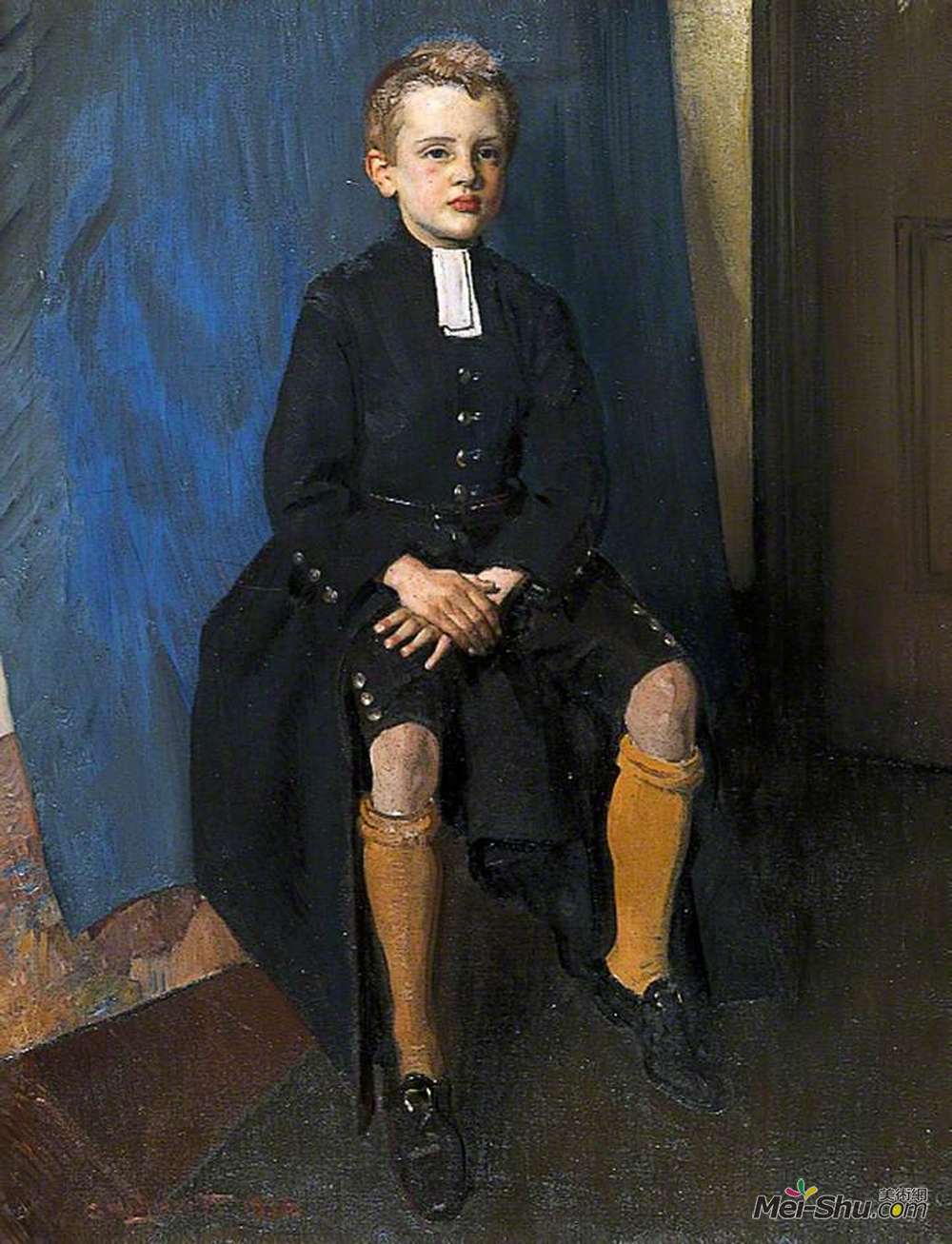 乔治华盛顿兰伯特(George Washington Lambert)高清作品《Constant Lambert as a Christ's Hospital Schoolboy》