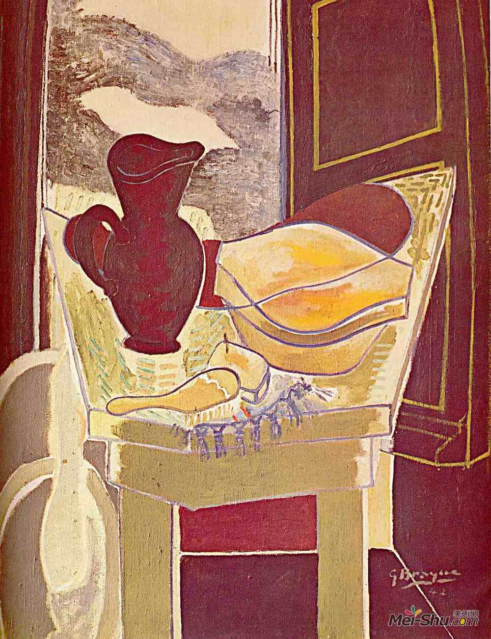 《洗脸台》乔治·布拉克(georges braque)高清作品欣赏