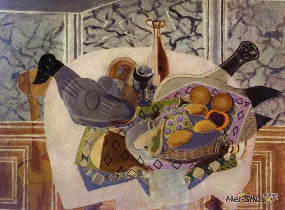 乔治·布拉克(Georges Braque)高清作品《紫色桌布》