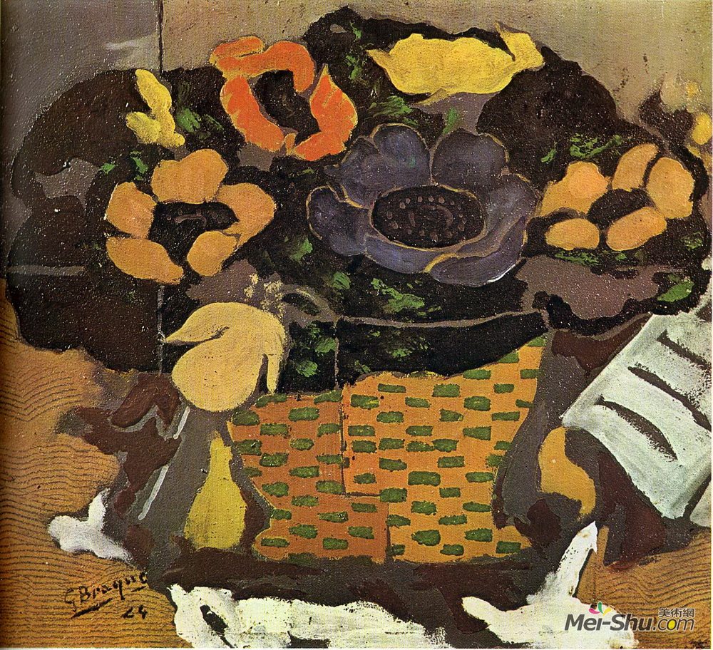 乔治·布拉克(Georges Braque)高清作品《银莲花》