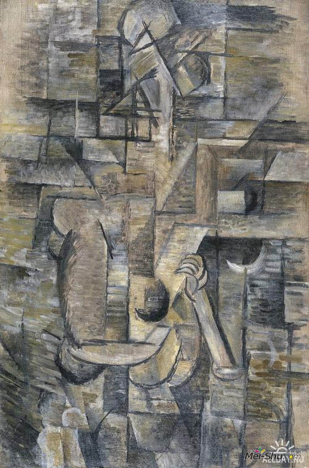 乔治·布拉克(Georges Braque)高清作品《曼陀林的女人》