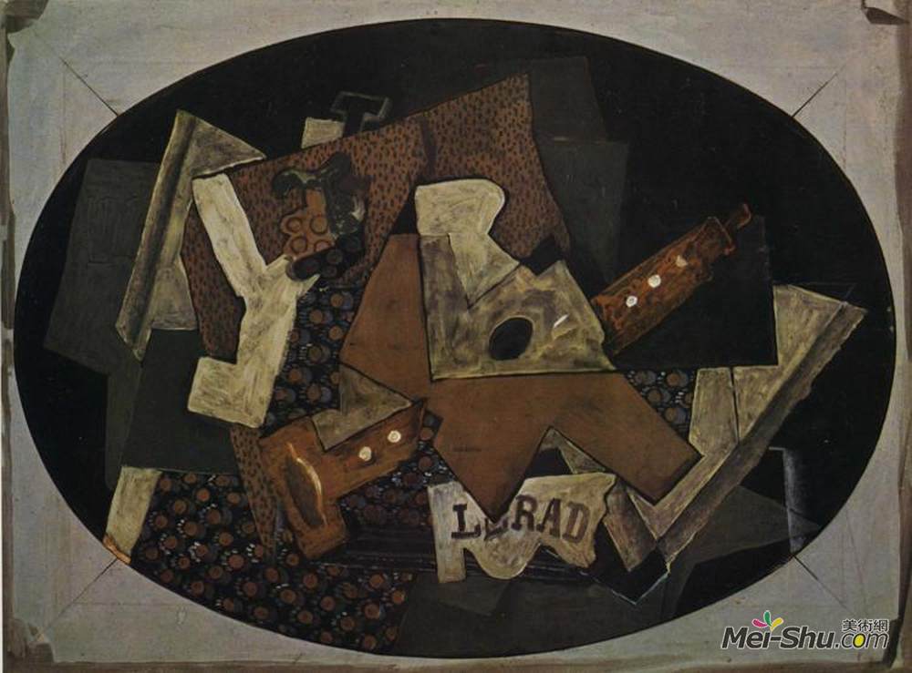 乔治·布拉克(Georges Braque)高清作品《单簧管、吉他和堆肥》