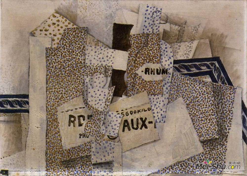 乔治·布拉克(Georges Braque)高清作品《朗姆酒瓶》