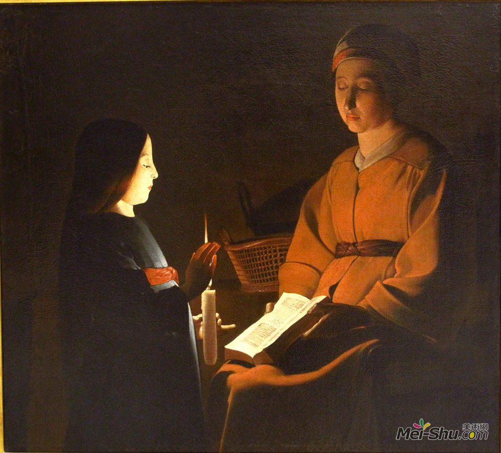 乔治·德·拉·图尔(Georges de la Tour)高清作品《的＆安培;＃160;教育与;＃160＆安培;＃160;处女》