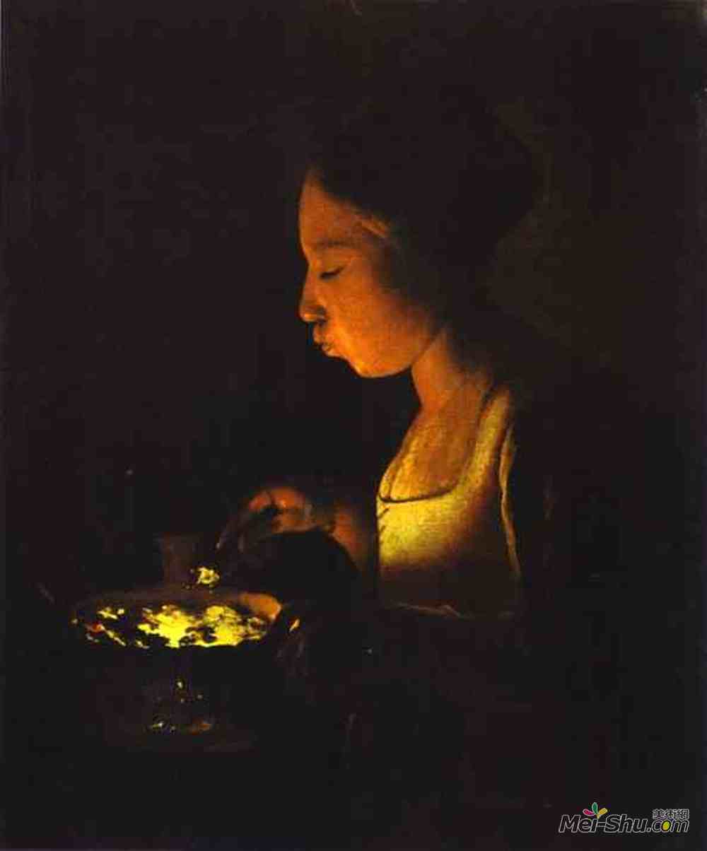 乔治·德·拉·图尔(Georges de la Tour)高清作品《戴火盆的女孩》