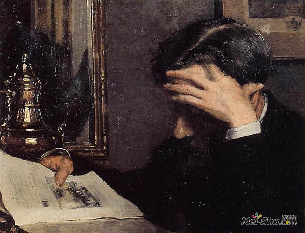 乔治·莱门(Georges Lemmen)高清作品《男性阅读》