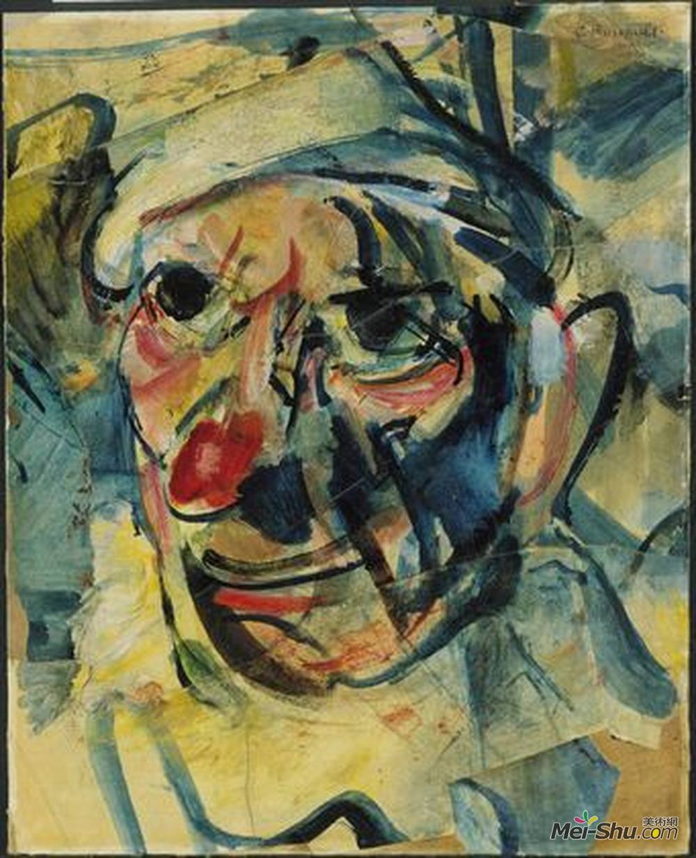 乔治·鲁奥(Georges Rouault)高清作品《小丑》
