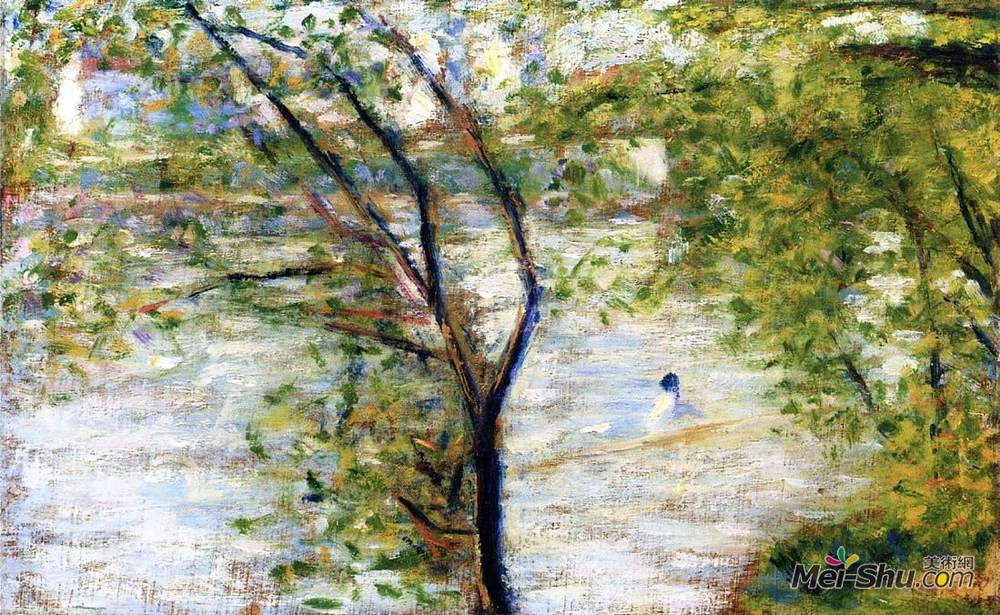乔治·修拉(Georges Seurat)高清作品《独木舟》