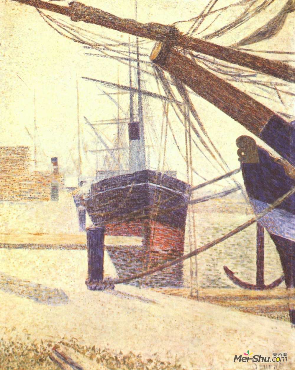 乔治·修拉(Georges Seurat)高清作品《翁弗勒尔港》